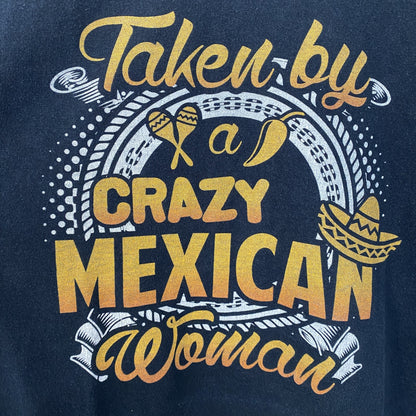 古着 used　GILDAN　ギルダン　半袖プリントTシャツ　CRAZY　MEXICAN　レトロ　黒　ブラック　Mサイズ