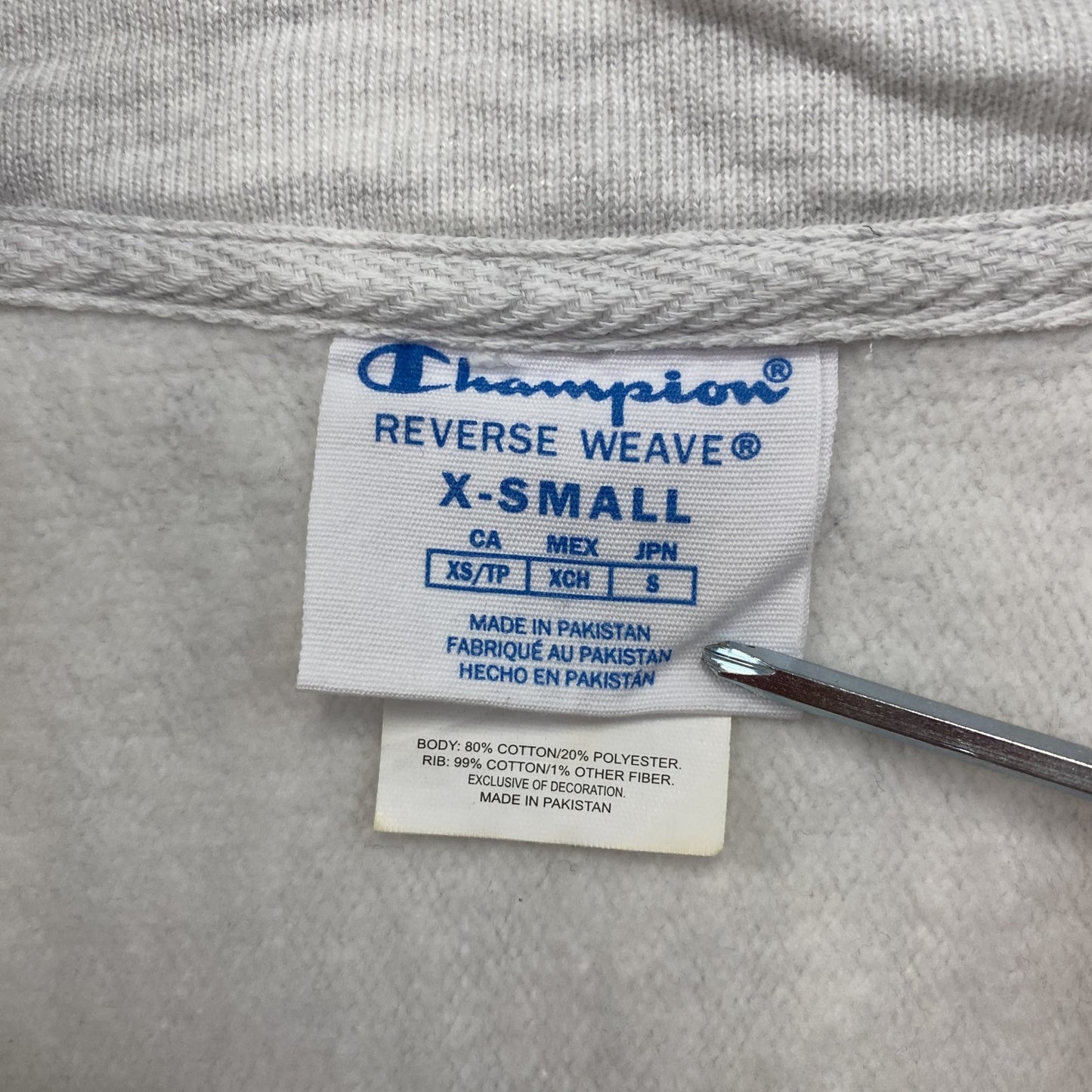 Champion　チャンピオン　リバースウィーブ　ハーフジップスウェット/トレーナー　霜降りグレー　XSサイズ