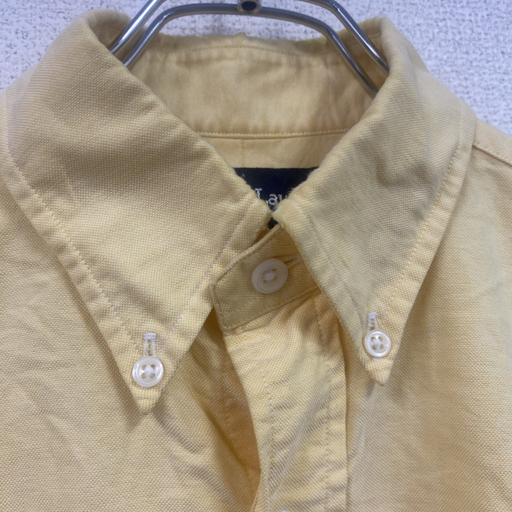 ～90s　RALPH LAUREN　ラルフローレン　YARMOUTH　長袖ボタンダウンシャツ　刺繍ロゴ　イエロー　37‐80サイズ