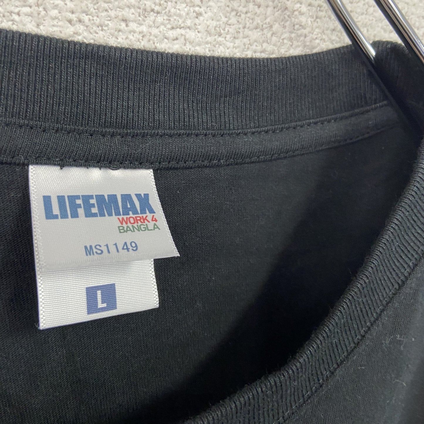 LIFEMAX　半袖企業プリントTシャツ　BOSS　コーヒー　黒　ブラック　Lサイズ