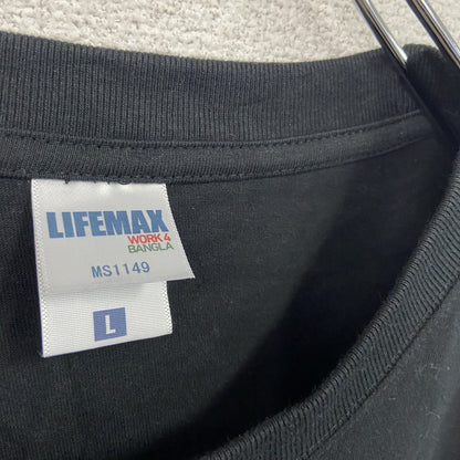 LIFEMAX　半袖企業プリントTシャツ　BOSS　コーヒー　黒　ブラック　Lサイズ
