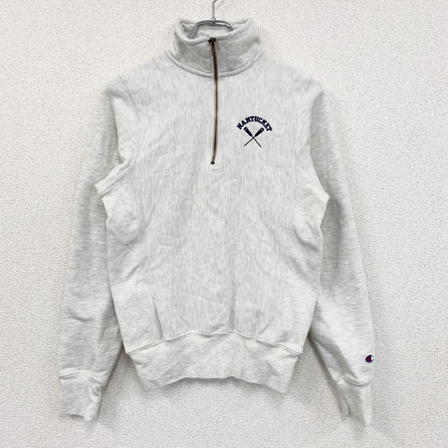 Champion　チャンピオン　リバースウィーブ　ハーフジップスウェット/トレーナー　霜降りグレー　XSサイズ