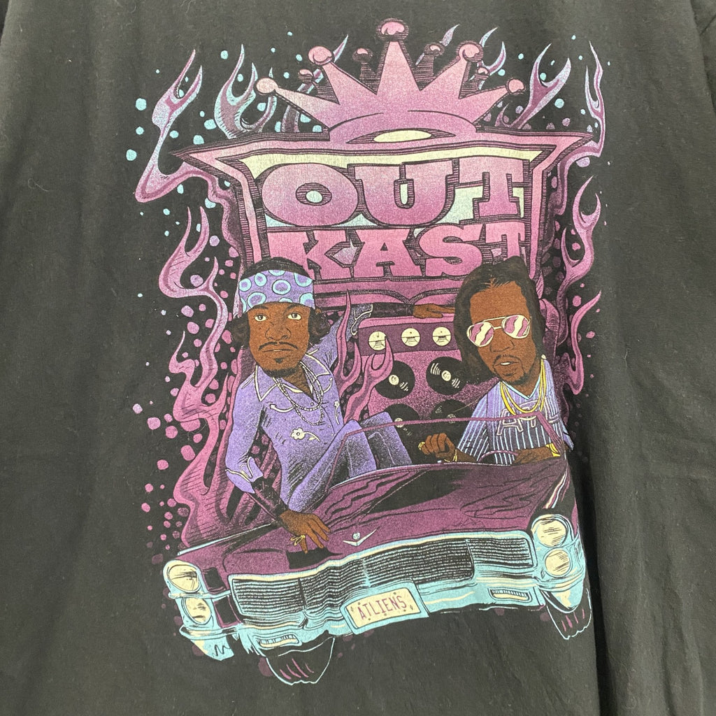 OUT KAST　アウトキャスト　半袖プリントTシャツ　ラップT　黒　ブラック　2XLサイズ