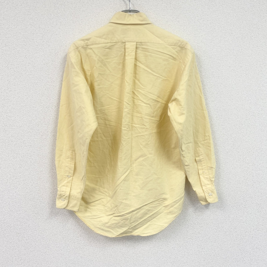 ～90s　RALPH LAUREN　ラルフローレン　YARMOUTH　長袖ボタンダウンシャツ　刺繍ロゴ　イエロー　37‐80サイズ