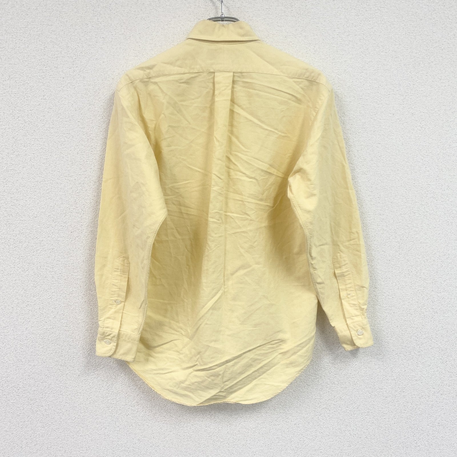 ～90s　RALPH LAUREN　ラルフローレン　YARMOUTH　長袖ボタンダウンシャツ　刺繍ロゴ　イエロー　37‐80サイズ