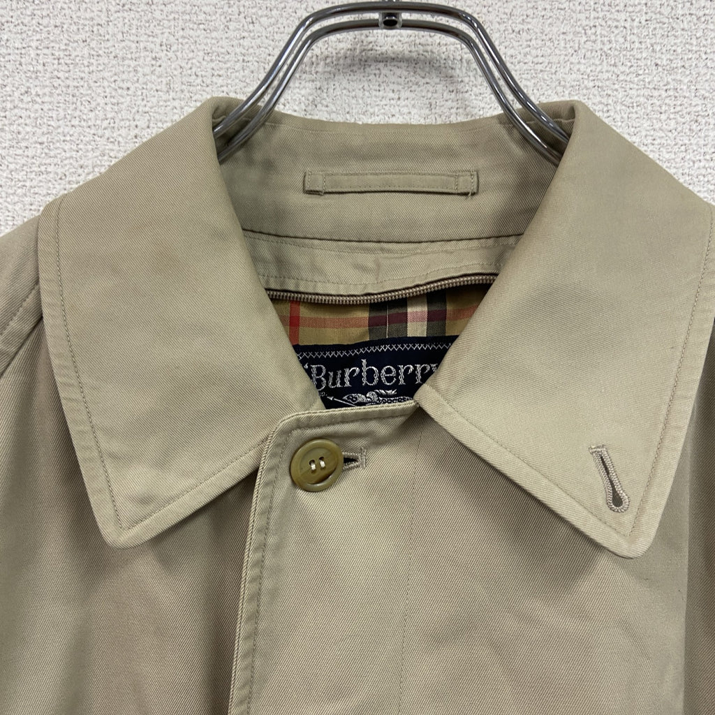 ～90s　Burberrys　バーバリーズ　ステンカラーコート　バルマカーンコート　ノバチェック柄ライナー　ヴィンテージ　ベージュ　