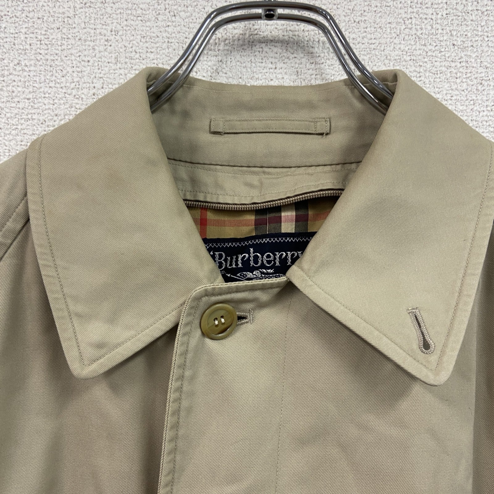 ～90s　Burberrys　バーバリーズ　ステンカラーコート　バルマカーンコート　ノバチェック柄ライナー　ヴィンテージ　ベージュ　
