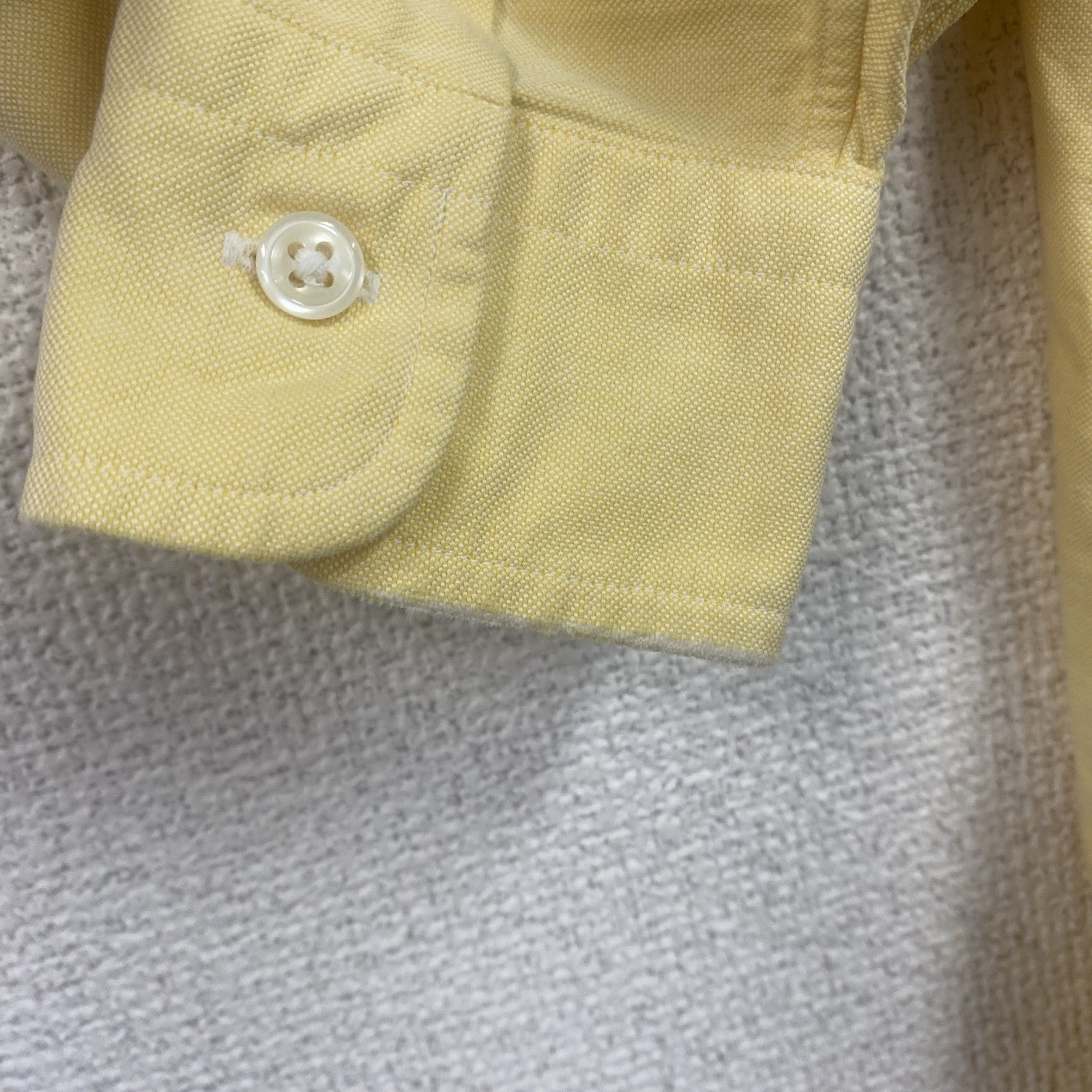 ～90s　RALPH LAUREN　ラルフローレン　YARMOUTH　長袖ボタンダウンシャツ　刺繍ロゴ　イエロー　37‐80サイズ