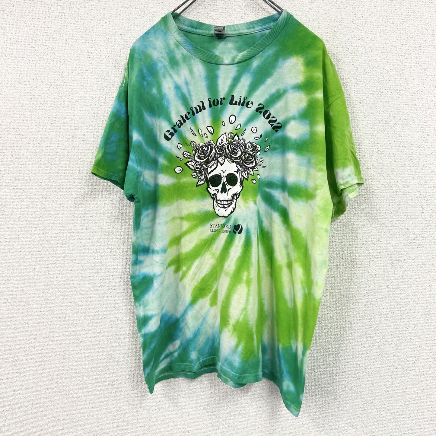 GILDAN　ギルダン　半袖プリントTシャツ　タイダイ柄　緑　グリーン　Lサイズ