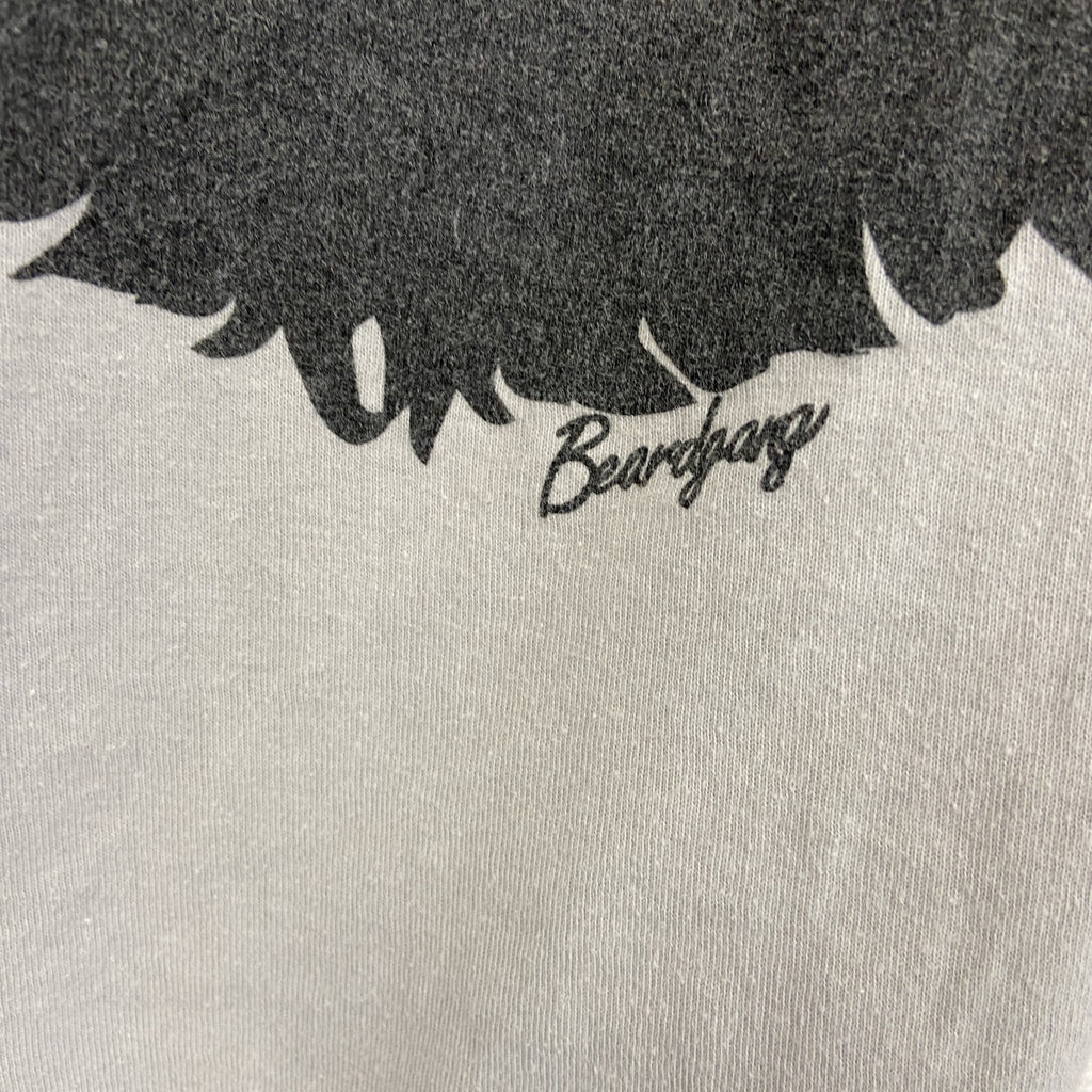 古着 used　Beard gang　半袖プリントTシャツ　カジュアルデザイン　熊　クルーネック　レトロ　グレー　Mサイズ