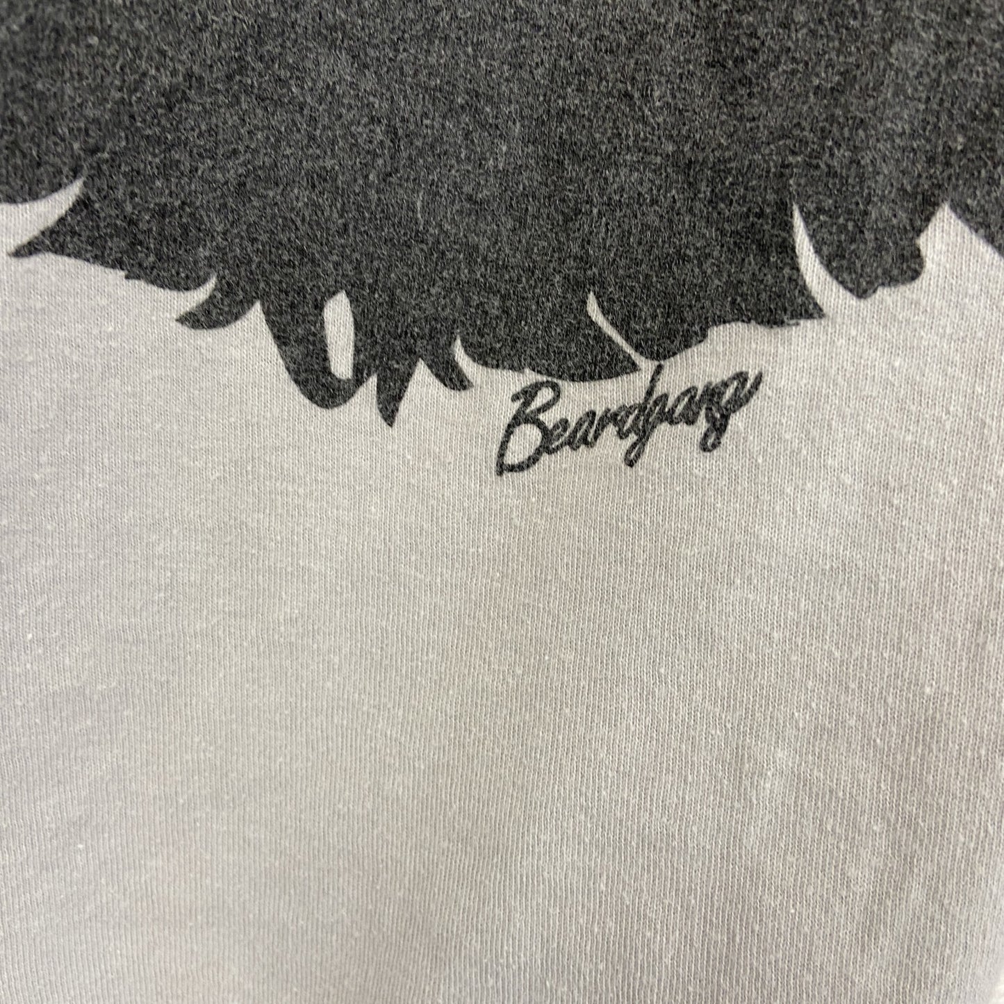 古着 used　Beard gang　半袖プリントTシャツ　カジュアルデザイン　熊　クルーネック　レトロ　グレー　Mサイズ
