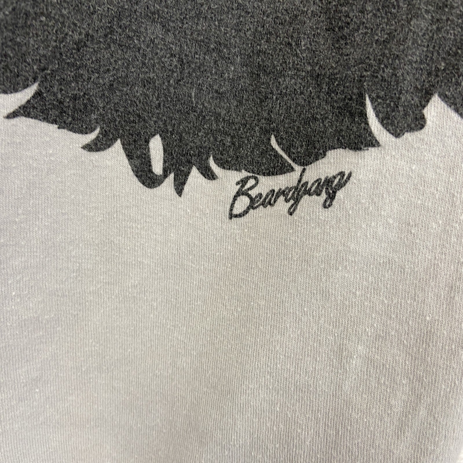 古着 used　Beard gang　半袖プリントTシャツ　カジュアルデザイン　熊　クルーネック　レトロ　グレー　Mサイズ