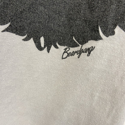 古着 used　Beard gang　半袖プリントTシャツ　カジュアルデザイン　熊　クルーネック　レトロ　グレー　Mサイズ