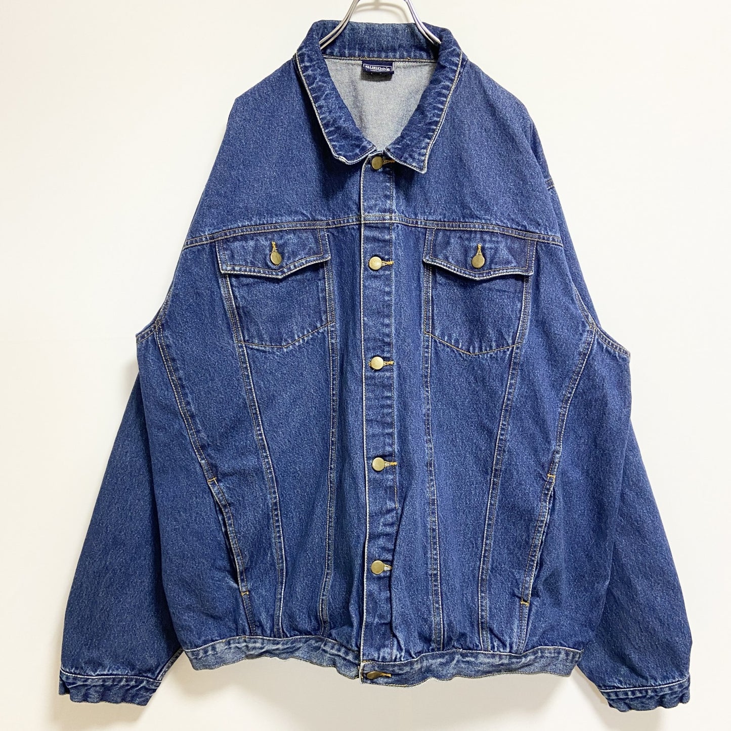 古着 used　BUENO'S　長袖デニムジャケット　ジージャン　青　ブルー　秋冬服　ビッグシルエット　3XLサイズ