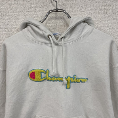 Champion　チャンピオン　リバースウィーブ　スウェットパーカー/フーディー　刺繡ロゴ　白　ホワイト　XLサイズ