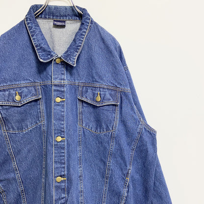 古着 used　BUENO'S　長袖デニムジャケット　ジージャン　青　ブルー　秋冬服　ビッグシルエット　3XLサイズ