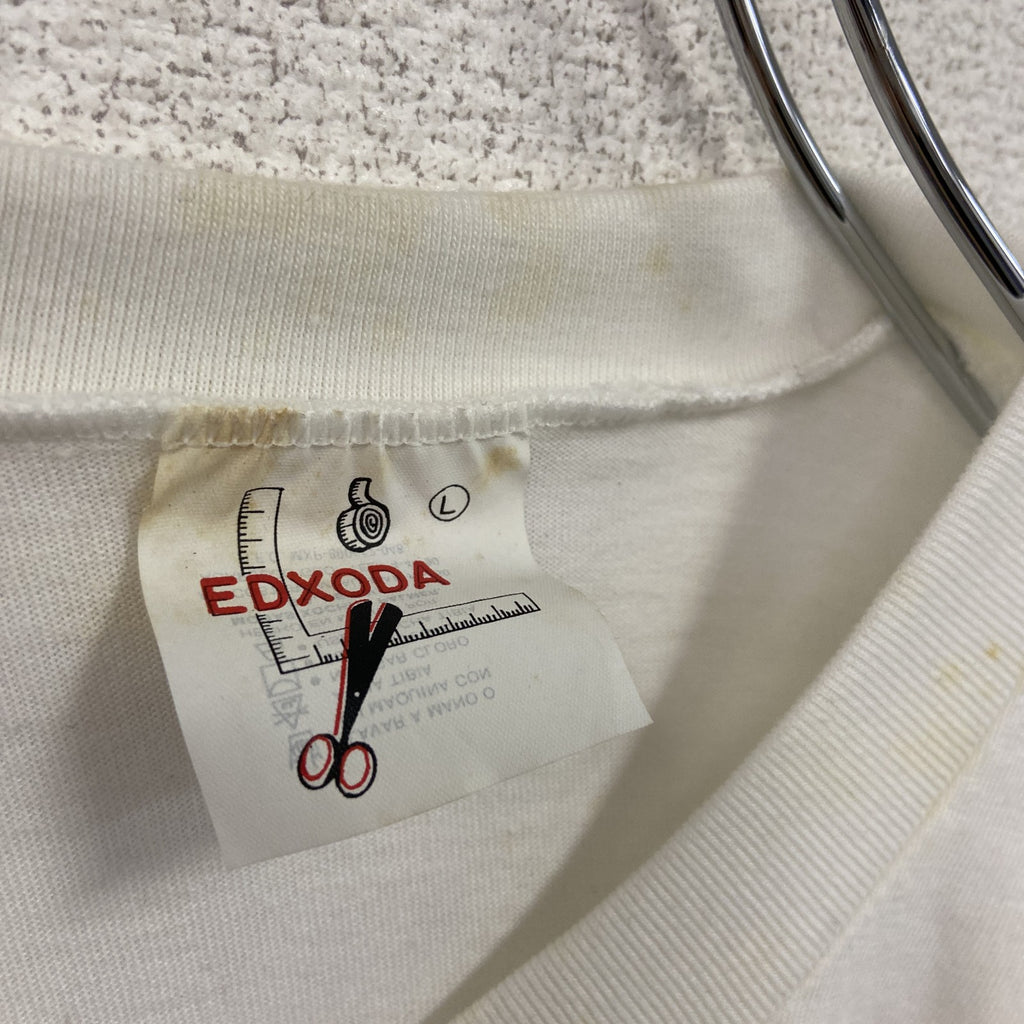 EDXODA　半袖プリントTシャツ　シングルステッチ　白　ホワイト　Lサイズ