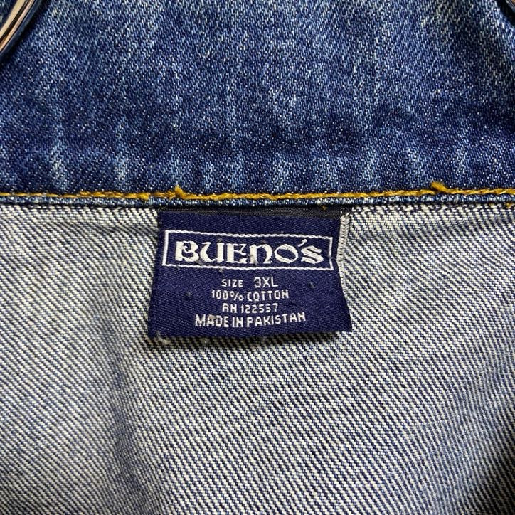 古着 used　BUENO'S　長袖デニムジャケット　ジージャン　青　ブルー　秋冬服　ビッグシルエット　3XLサイズ