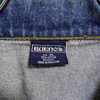 古着 used　BUENO'S　長袖デニムジャケット　ジージャン　青　ブルー　秋冬服　ビッグシルエット　3XLサイズ