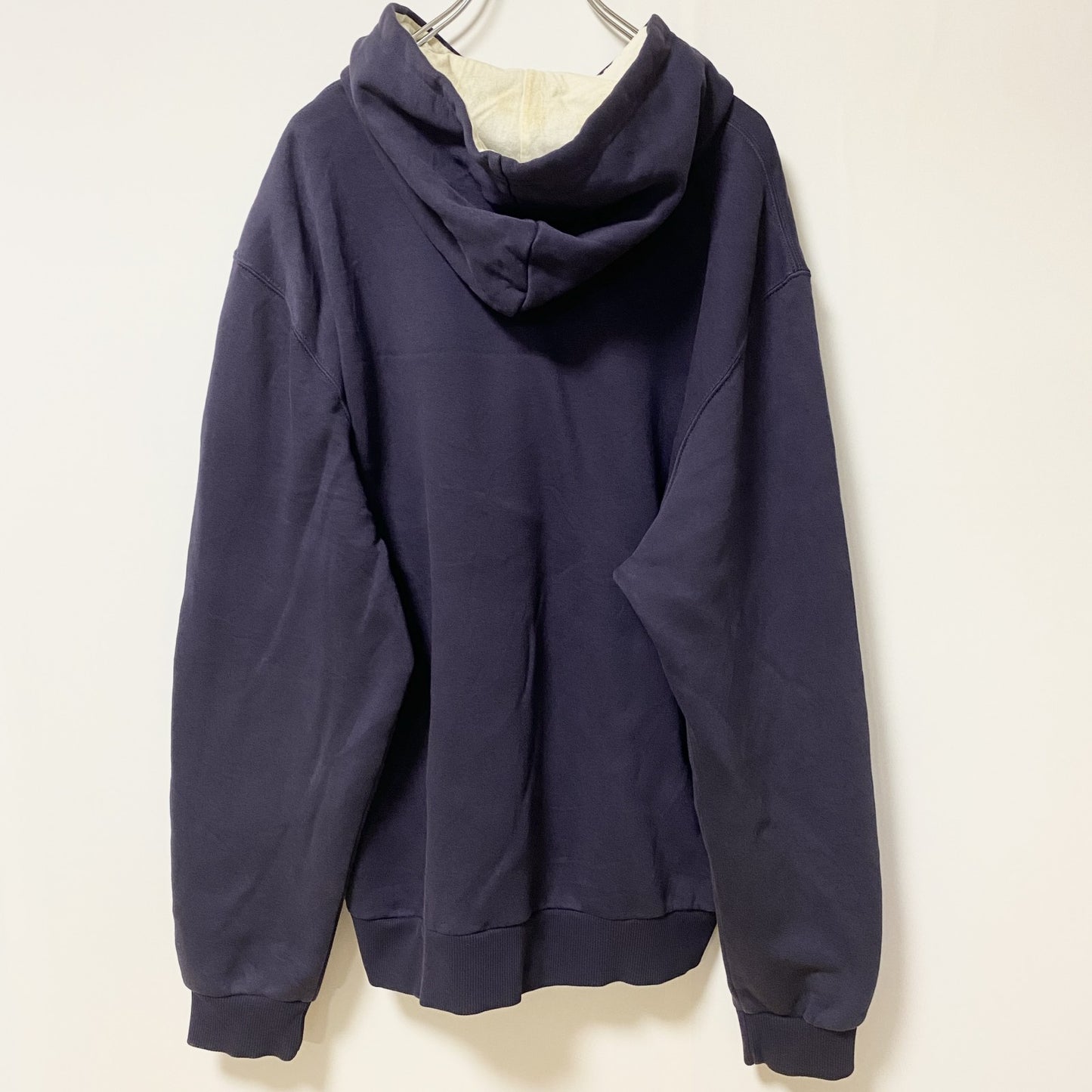 古着 used　PUMA プーマ　長袖ロゴプリントパーカー　スウェットフーディ　ネイビー　カジュアル　ビッグシルエット　Lサイズ