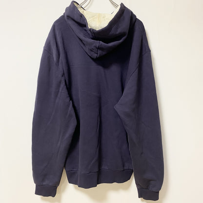 古着 used　PUMA プーマ　長袖ロゴプリントパーカー　スウェットフーディ　ネイビー　カジュアル　ビッグシルエット　Lサイズ