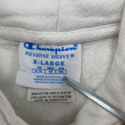 Champion　チャンピオン　リバースウィーブ　スウェットパーカー/フーディー　刺繡ロゴ　白　ホワイト　XLサイズ