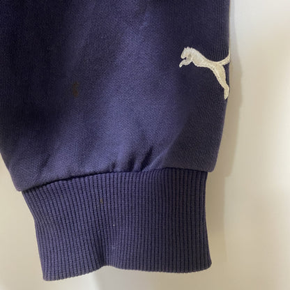 古着 used　PUMA プーマ　長袖ロゴプリントパーカー　スウェットフーディ　ネイビー　カジュアル　ビッグシルエット　Lサイズ