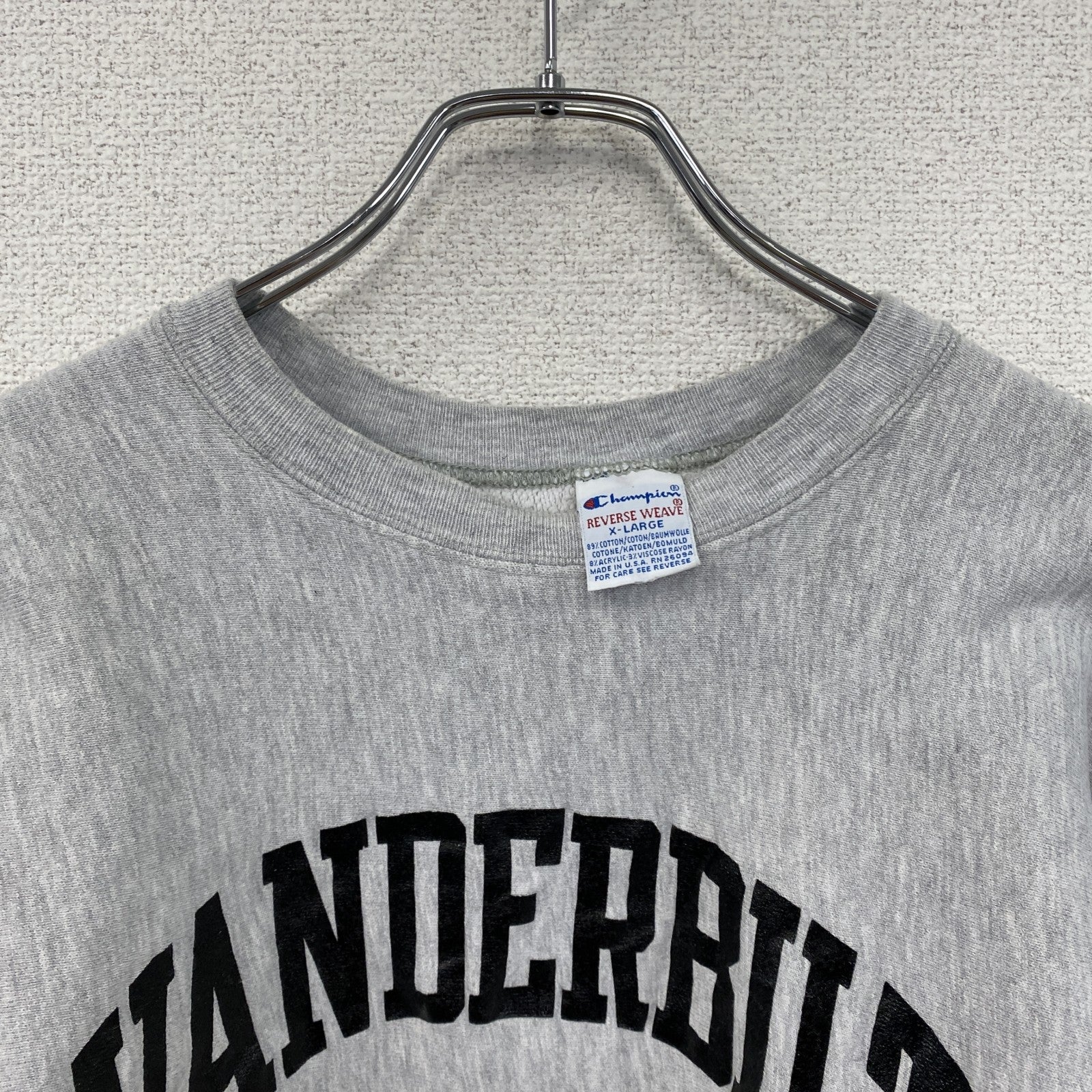 90s　Champion　チャンピオン　リバースウィーブ　スウェット/トレーナー　刺繍タグ　霜降りグレー　XLサイズ