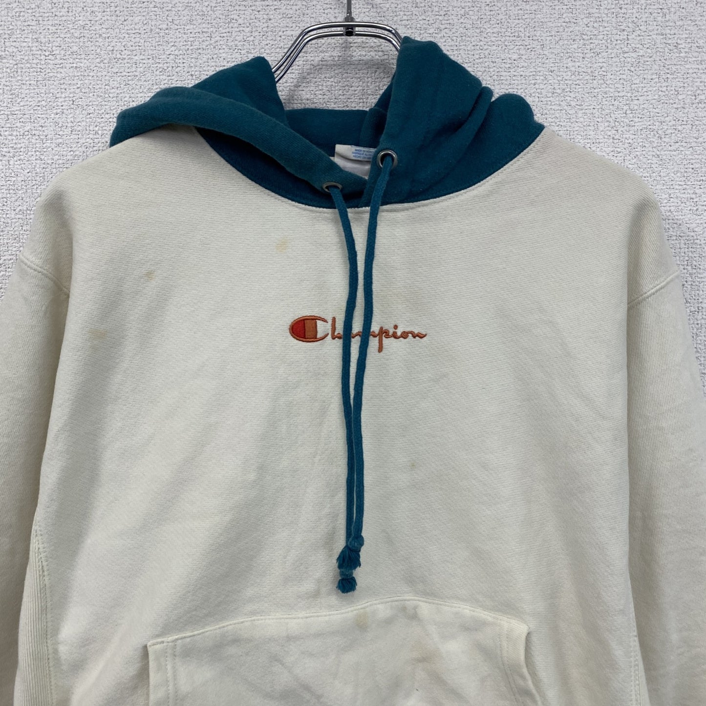 Champion　チャンピオン　リバースウィーブ　切り替えスウェットパーカー/フーディー　ワンポイント　現行　白　ホワイト　Ｍサイズ
