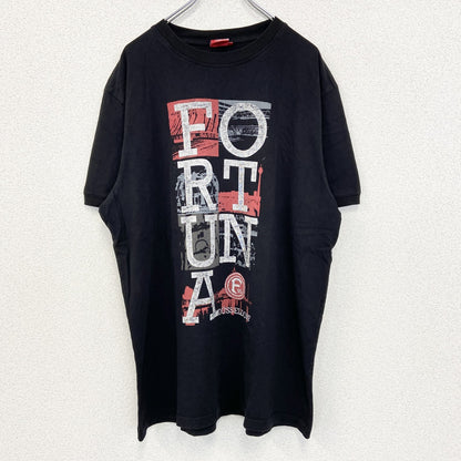 古着 used　F95　半袖プリントTシャツ　ビッグT　FORTUNA　カジュアルデザイン　クルーネック　黒　XXLサイズ