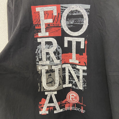 古着 used　F95　半袖プリントTシャツ　ビッグT　FORTUNA　カジュアルデザイン　クルーネック　黒　XXLサイズ