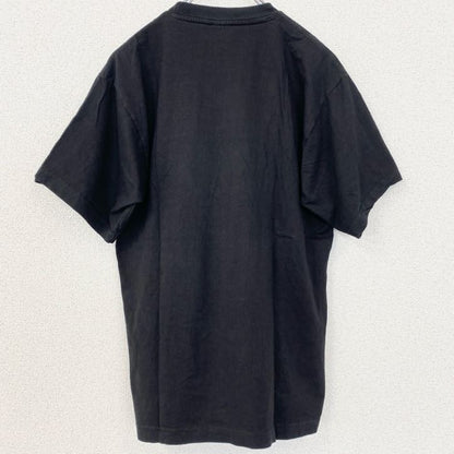 古着 used　SHANGRI-LA　半袖刺繍Tシャツ　ネパール　ブッタアイ　クルーネック　レトロデザイン　黒　ブラック
