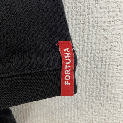 古着 used　F95　半袖プリントTシャツ　ビッグT　FORTUNA　カジュアルデザイン　クルーネック　黒　XXLサイズ