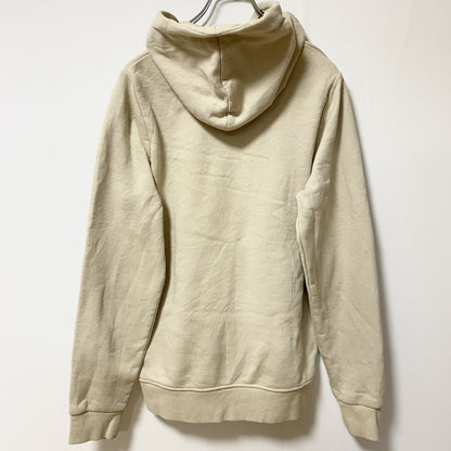 古着 used　Reebok リーボック　長袖ワンポイントロゴ刺パーカー　スウェットフーディ　ベージュ　カジュアル　Sサイズ
