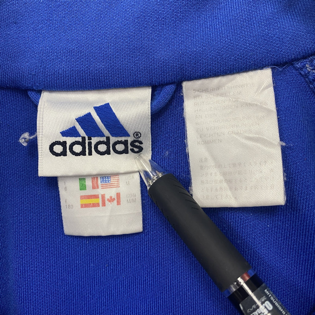 90s　adidas　アディダス　トラックジャケット/ジャージ　ヴィンテージ　青　ブルー　紺　ネイビー　Mサイズ
