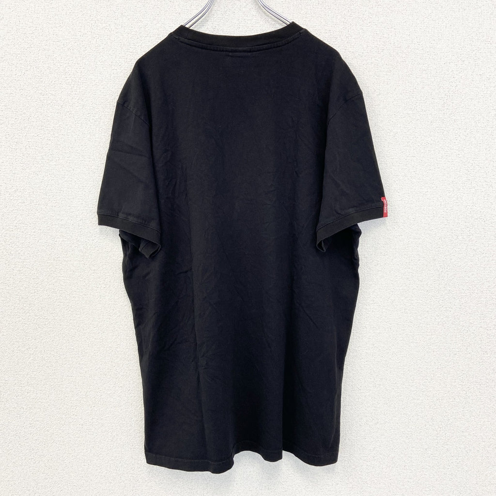 古着 used　F95　半袖プリントTシャツ　ビッグT　FORTUNA　カジュアルデザイン　クルーネック　黒　XXLサイズ