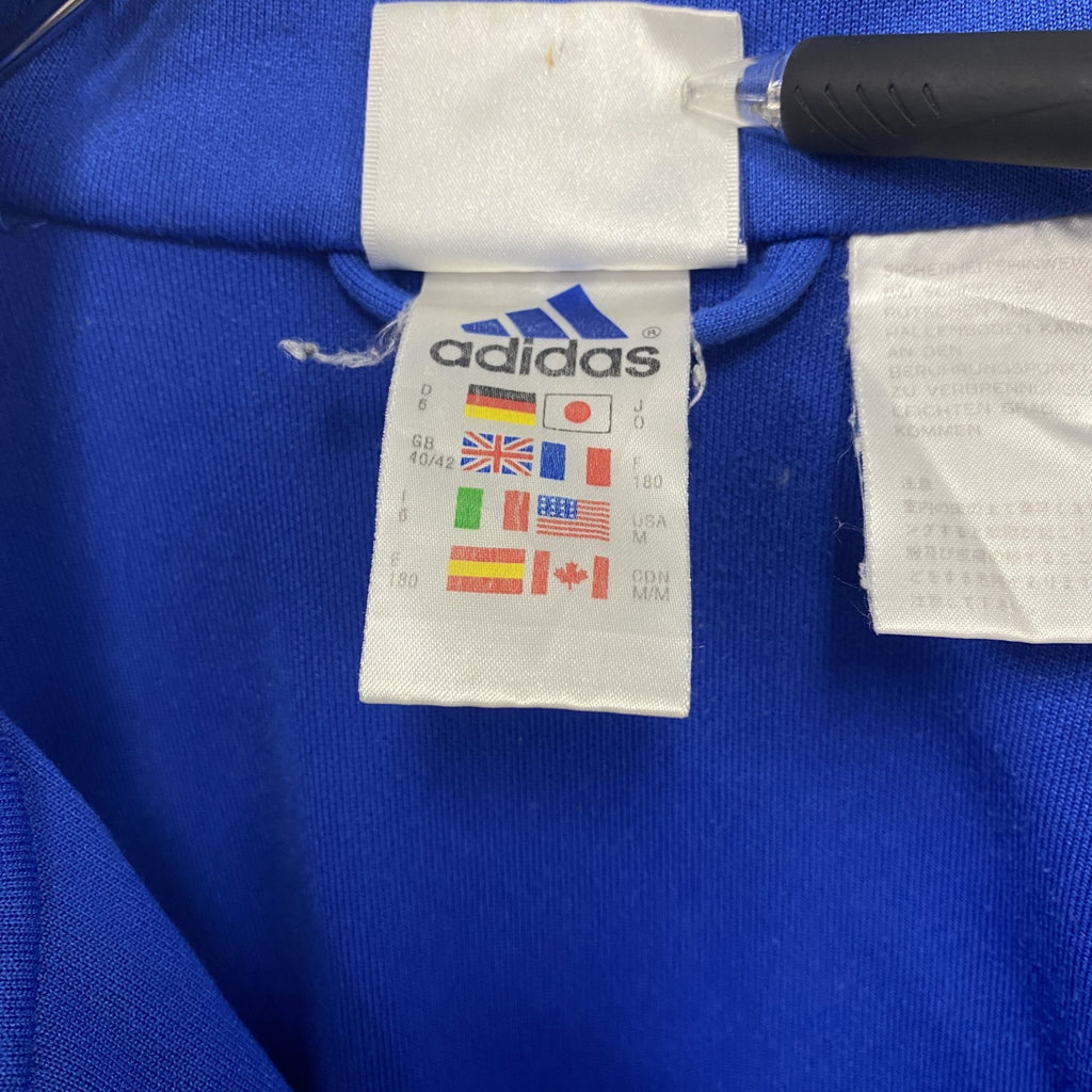 90s　adidas　アディダス　トラックジャケット/ジャージ　ヴィンテージ　青　ブルー　紺　ネイビー　Mサイズ