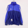 90s　adidas　アディダス　トラックジャケット/ジャージ　ヴィンテージ　青　ブルー　紺　ネイビー　Mサイズ