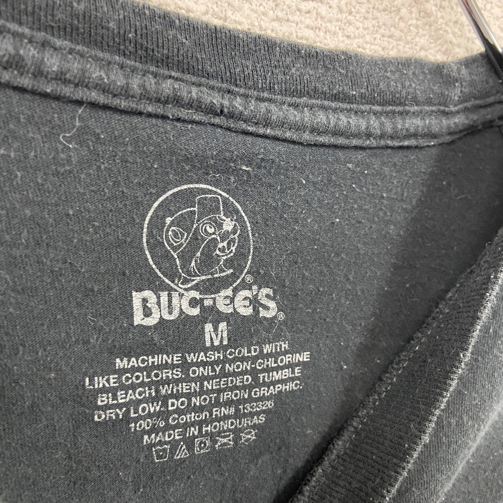 BUG-EE'S　バッキーズ　半袖プリントキャラクターTシャツ　Bucky Beaver　ガソリンスタンド　黒　ブラック　Mサイズ