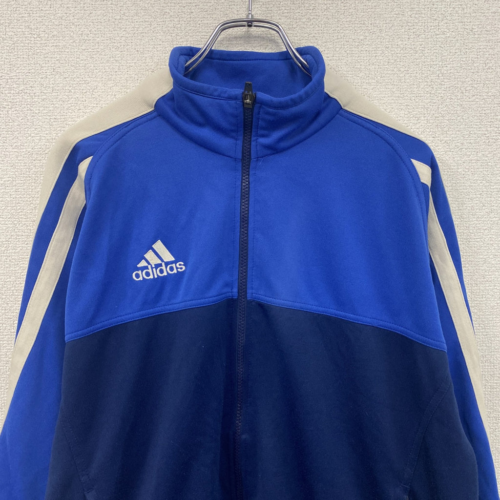 90s　adidas　アディダス　トラックジャケット/ジャージ　ヴィンテージ　青　ブルー　紺　ネイビー　Mサイズ