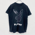 PLAYBOY　プレイボーイ　半袖プリントTシャツ　蜘蛛の巣　黒　ブラック