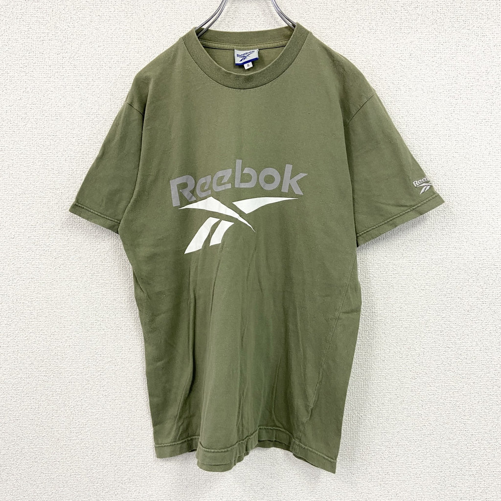 Reebok　リーボック　半袖ロゴプリントTシャツ　カーキ　Sサイズ
