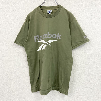 Reebok　リーボック　半袖ロゴプリントTシャツ　カーキ　Sサイズ