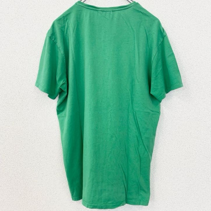 古着 used　POPEYE　ポパイ　半袖コミックプリントTシャツ　クルーネック　レトロデザイン　緑　グリーン　Lサイズ