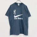 GILDAN　ギルダン　半袖プリントTシャツ　パロディT　Just Shoot It　灰色　グレー　Lサイズ