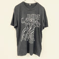 RIDE　半袖プリントTシャツ　黒　ブラック　Lサイズ