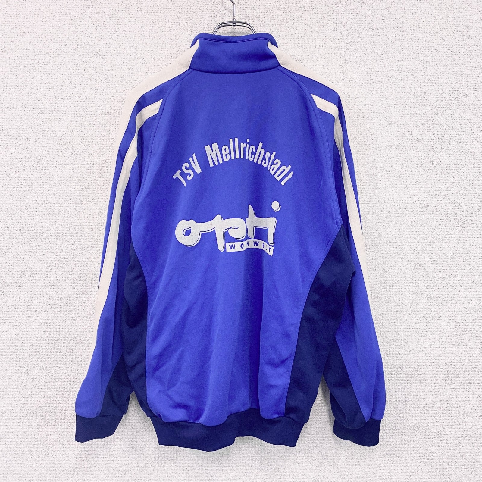 90s　adidas　アディダス　トラックジャケット/ジャージ　ヴィンテージ　青　ブルー　紺　ネイビー　Mサイズ