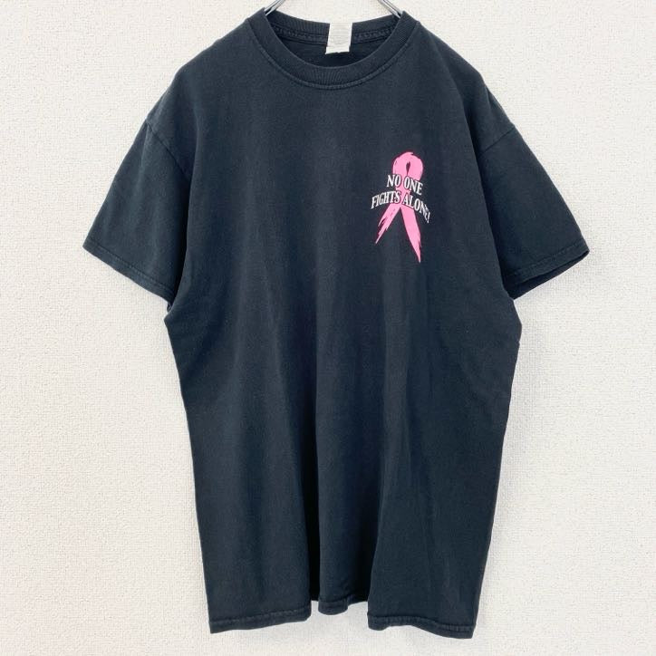 古着 used　GILDAN　ギルダン　半袖バックプリントTシャツ　バイク　クルーネック　レトロデザイン　黒　ブラック　Lサイズ