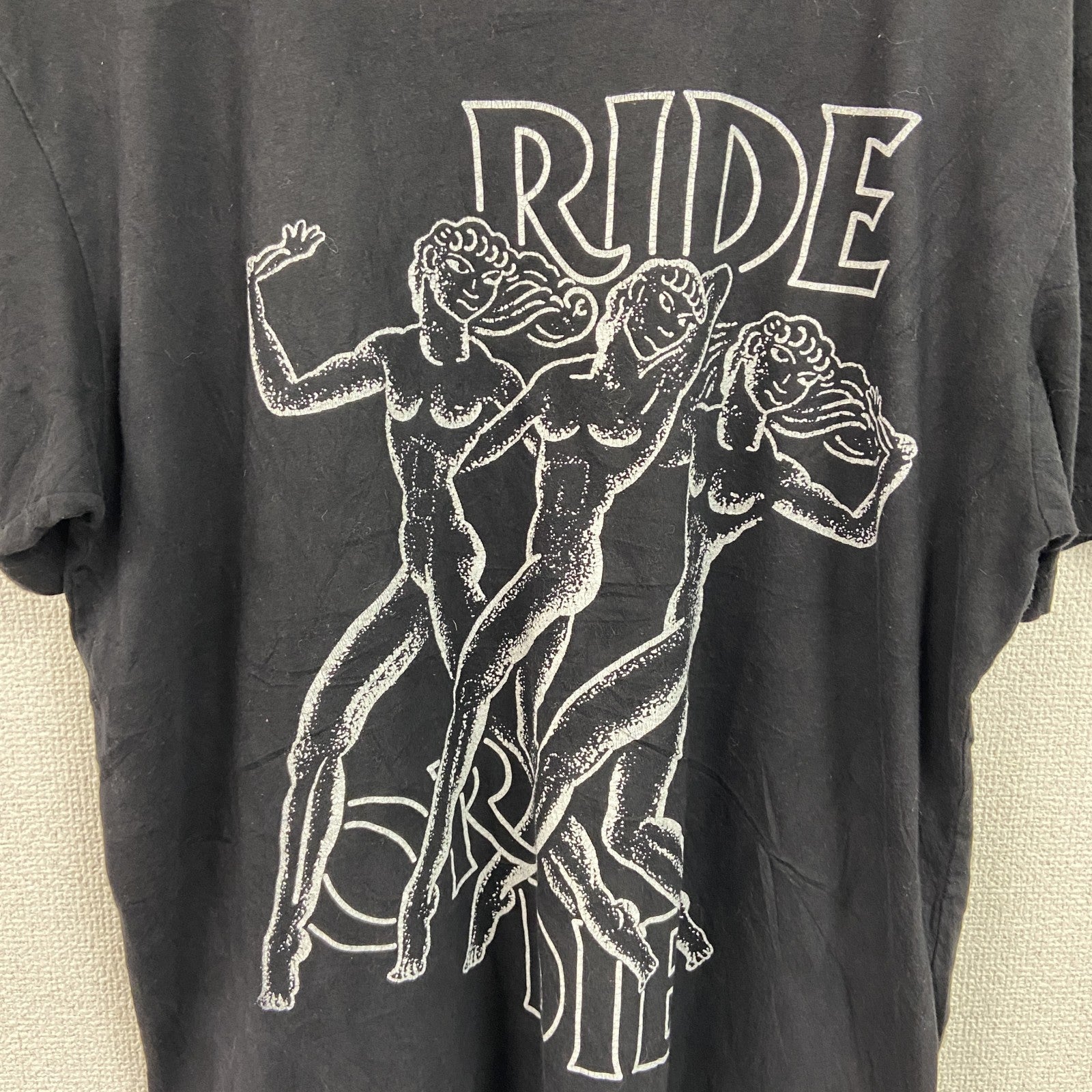 RIDE　半袖プリントTシャツ　黒　ブラック　Lサイズ
