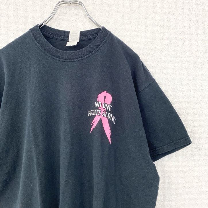 古着 used　GILDAN　ギルダン　半袖バックプリントTシャツ　バイク　クルーネック　レトロデザイン　黒　ブラック　Lサイズ